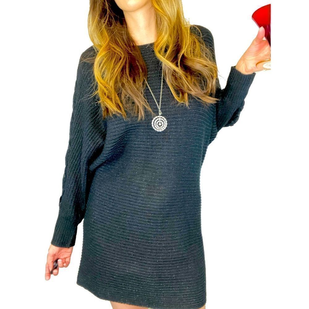 American Rag Women’s Black Sparkle Sweater/dress Size Medium